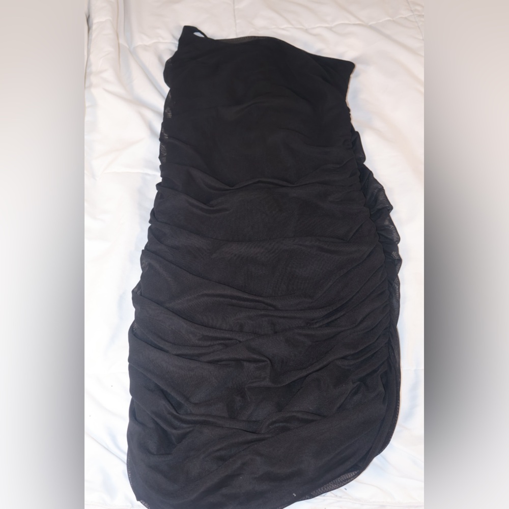 Princess Polly Black Ruched One Shoulder Homecoming Dress